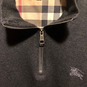 Burberry gray half-zip pullover